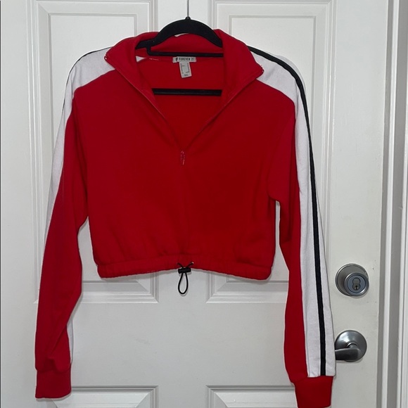 Forever 21 Cropped Pullover Sweater Red White - Picture 7 of 8
